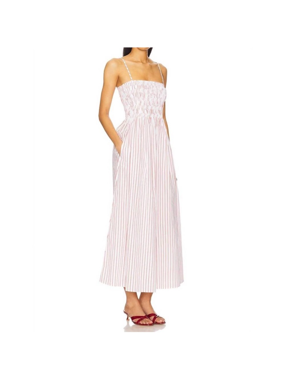 Pistola Bianca Dress in Ruby Stripe XS